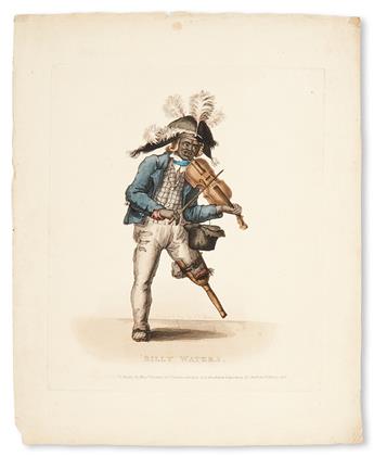 (MUSIC--STREET MUSICIANS.) Billy Waters, a hand-colored engraving.